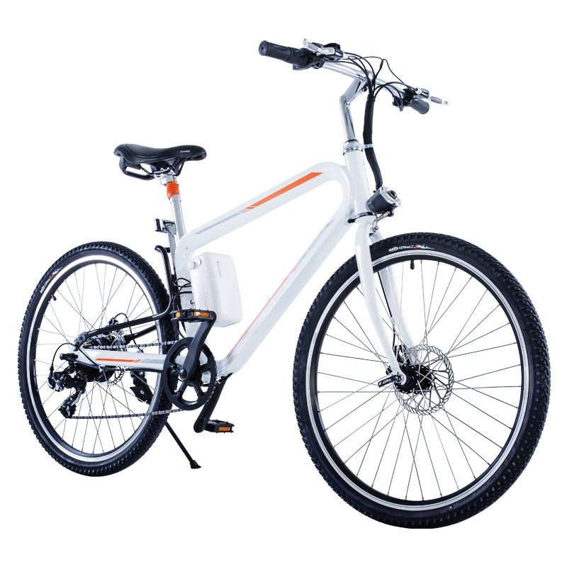 Bicicleta electrica Airwheel R8P White, Viteza max. 20km/h, Putere motor 235W, Baterie LG 214.6Wh/36V