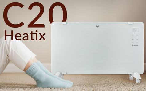 Convector electric AlecoAir C20 Heatix alb, WiFi, pentru 30mp, 2000W, 2 trepte incalzire, IP24, Aplicatie