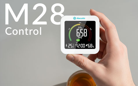 Aparat monitorizare nivel CO2 (dioxid de carbon) AlecoAir M28 Control, Alarma, Inidicator cantitate CO2, Istoric valori
