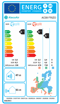 Aer conditionat AlecoAir AC09 Frizo Inverter 4D, WiFi, 9000 Btu, A+++, Functie Incalzire, Dezumidificare, ECO, Functie I FEEL