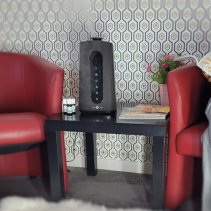 Resigilat - Umidificator de aer si Difuzor de aroma Air & Me Clarence, WiFi, Ionizare, Rata umidificare 350 ml/h, Vapori calzi/r