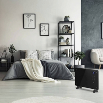 Resigilat - Aeroterma electrica Trotec TFC 220E, 2200 W, Termostat, Display digital, Telecomanda, 2 trepte ventilare