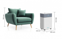 Resigilat - Dezumidificator AlecoAir D20 Fabric, Wi-Fi, 20 L/ zi, Uscare Rufe, Ionizare, Display digital, FanStop, Indicator col