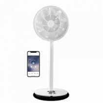 Ventilator Smart Duux Whisper Flex cu Baterie, 26 viteze, oscilatie verticala si orizontala, WiFi, Telecomanda, Timer alecoair.ro