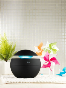 Resigilat - Purificator aer Duux negru, Difuzor aroma, Ionizare, Filtru HEPA si carbune, Consum 5W/h, Debit aer 68 mc/ora, Veioz