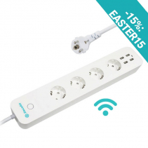 Prelungitor Smart WiFi AlecoAir G08-SP8S, 4 Porturi USB, 4 Prize AC, Control energetic, Timer, Programare saptamanala