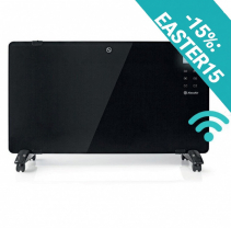 Convector electric AlecoAir C20 Heatix negru, WiFi, pentru 30mp, 2000W, 2 trepte incalzire, IP24, Aplicatie