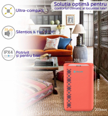 Dezumidificator AlecoAir D13 TRADITIO BASIC RUBIN, 13L/zi, pentru 25mp, Timer, Sleep, Child Lock