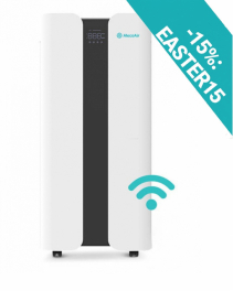 Purificator de aer AlecoAir P120 MONOLITH, 2 x Filtre True Hepa & Carbon, 2 x Lampi UV-C, Ionizare, WiFi, Aplicatie