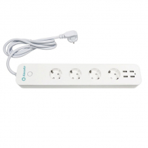 Resigilat Prelungitor Smart WiFi AlecoAir G08-SP8S, 4 Porturi USB, 4 Prize AC, Control energetic, Timer, Programare saptamanala