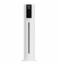 Umidificator AlecoAir U40 Tower White, WiFi, Lampa UV-C, Higrostat, Display Digital, Lumini ambientale, Vapori calzi, Aromatera