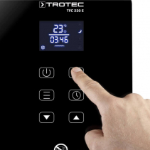 Resigilat - Aeroterma electrica Trotec TFC 220E, 2200 W, Termostat, Display digital, Telecomanda, 2 trepte ventilare