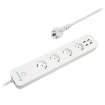 Resigilat Prelungitor Smart WiFi AlecoAir G08-SP8S, 4 Porturi USB, 4 Prize AC, Control energetic, Timer, Programare saptamanala