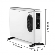 Convector electric cu turbosuflanta TROTEC TCH 23 E, Putere maxima 2000W, Termostat