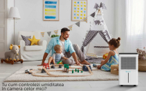 Resigilat - Dezumidificator AlecoAir D10 Junior,10 litri/zi, Uscare Rufe, Display digital, Debit Aer 80 mc/h,Higrostat, Timer