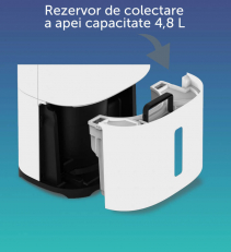 Dezumidificator si purificator MeacoDry Arete One 25L, 25L/zi, pentru 60mp, 2 viteze ventilare, filtru HEPA H13, Higrostat