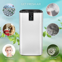 Purificator de aer Trotec AirgoClean 250E, Filtru True HEPA, pentru 88 mp, Ionizare, Indicator calitate aer