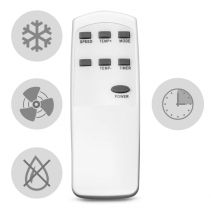 Aer conditionat portabil Trotec PAC 2610 S, Capacitate 9000 Btu, Debit 320mc/ora, Telecomanda, Display, Timer, Auto