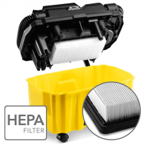 Aspirator fara fir TROTEC VC 15-20V, Filtru HEPA, Putere 130W, Aspirare lichide/murdarie uscata