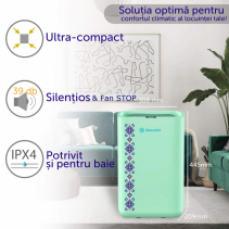 Dezumidificator AlecoAir D13 TRADITIO TOPAZ, WiFi,13L/zi, pentru 25mp, Timer, Sleep, Child Lock