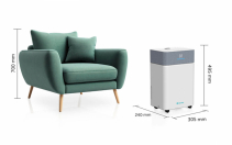 Dezumidificator AlecoAir D20 Fabric, Wi-Fi, 20 L/ zi,  Uscare Rufe, Ionizare, Display digital, FanStop, Indicator color