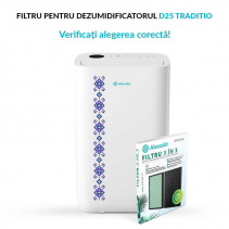 Filtru 3 in 1 TRUE HEPA si Carbon Activ cu Strat Antibacterian pentru Dezumidificatorul D25 TRADITIO