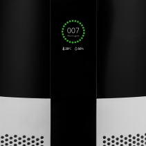 Purificator de aer DUUX Tube, Filtru TRUE HEPA si Carbon Activ, Ionizare, Senzor PM2.5, Control prin Aplicatie, Higrotermometru