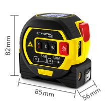 Distantier cu laser TROTEC BD8M, Domeniul de masurare 40 m, Functia Pitagora, Memory, Oprire automata, Display luminat
