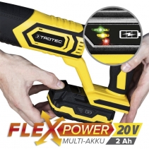 Fierastrau sabie cu acumulator Trotec PRCS 10-20V, Acumulator Flexpower 20 V 2,0 Ah, Maner ergonomic
