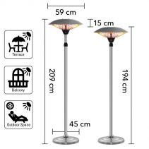 Radiator cu infrarosu Trotec IRS 2020, 2 trepte de incalzire, 2000W