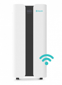 Resigiat - Purificator de aer AlecoAir P120 MONOLITH, 2 x Filtre True Hepa & Carbon, 2 x Lampi UV-C, Ionizare, WiFi, Aplicatie