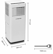 Aer conditionat portabil Trotec PAC 2015 E, 7.000 Btu, Debit 290mc/ora, Telecomanda, Display, Timer, Pentru 25mp