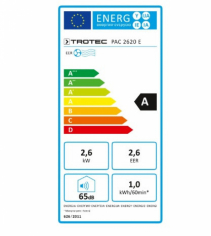 Aer conditionat portabil Trotec PAC 2620 E, WiFi, 9.000 Btu, Debit 330mc/ora, Telecomanda, Display, Timer, Pentru 30mp