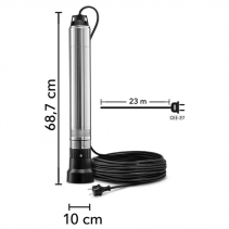 Pompa de adancime TDP 750 E, Capacitate transport 5100 l/h, Putere 1000W