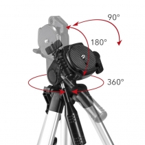 Trepied universal Trotec, Filet universal de 1/4, Ax central stabil, Placa de schimbare rapida, Cap pivotant 3D