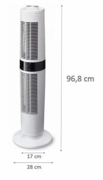 Ventilator turn Clean Air Optima CA-406W, Debit 530m3/h, 3 viteze, Telecomanda, Timer, Filtru praf, Oscilatie, 4 moduri de lucru