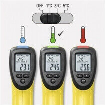 Pirometru Trotec BP17, Alarma sonora si vizuala, Laser optic, Display iluminat, Deconectare automata