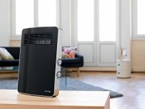 Aeroterma Electrica Supra Etno Negru, Termostat, Filtru de aer lavabil, Protectie IPX1, Putere incalzire pana la 2000W