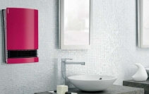 Aeroterma electrica pentru baie Supra Lito Fucsia, Putere incalzire pana la 1800W, Filtru antibacterian lavabil, Termostat