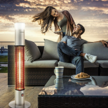 Radiator cu infrarosu pentru terase IRS1500E, Lumina LED 16 culori, Putere 1500W, Telecomanda