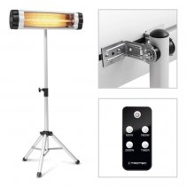 Radiator infraroşu cu tuburi de quartz Trotec IR 2550 S, Telecomanda, Putere 2500W, 3 Trepte de incalzire, Timer, Ecran LED