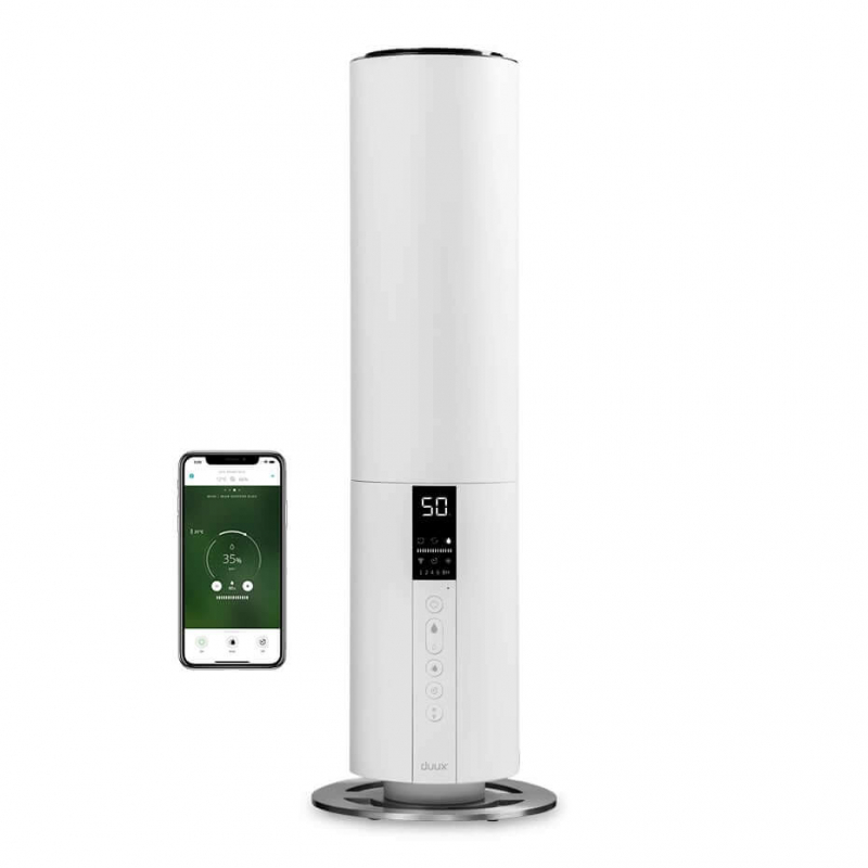 Umidificator cu ultrasunete Duux Beam 2 White WiFi Pentru 40 mp Asistenti vocali Iluminare ambientala
