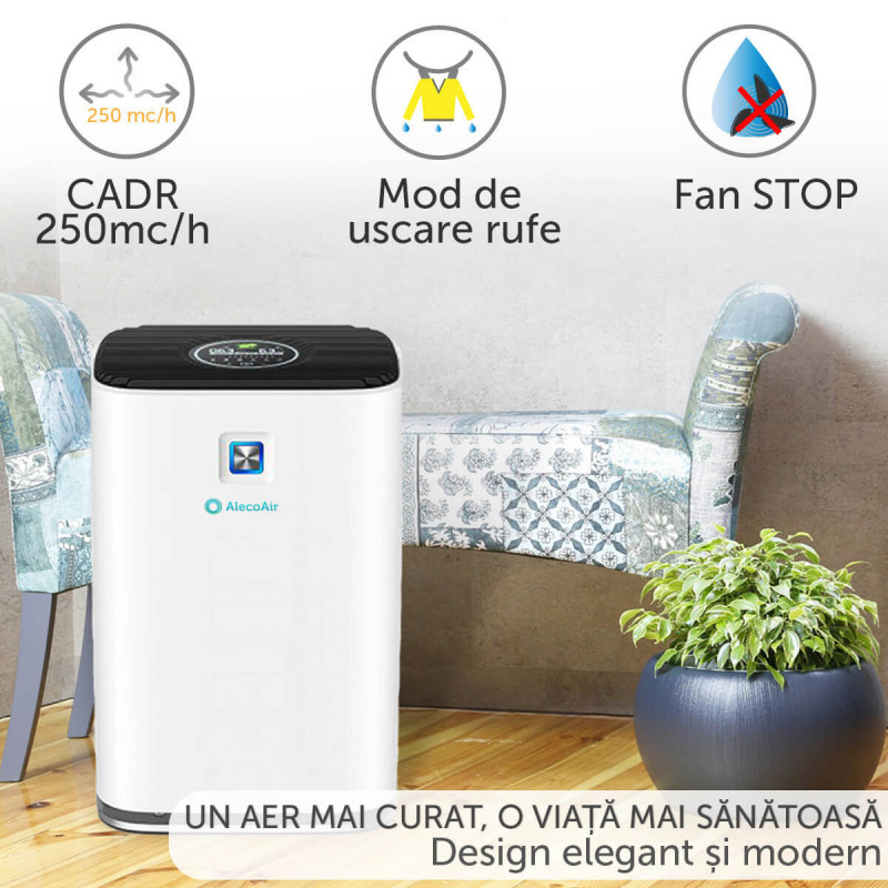 Resigilat - Dezumidificator si purificator AlecoAir D35 KOSMO, 35 l /24h, WiFi, Filtru 3 in 1, Uscare Rufe, Indicator PM2.5 – imagine 4