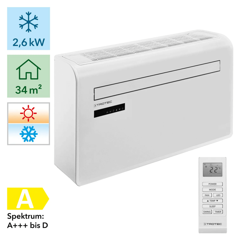 Aer conditionat de perete Smart TROTEC PAC-W 2600 SH, Capacitate 9000 Btu, WiFi, Timer, Swing, Sleep Aer Conditionat alecoair.ro
