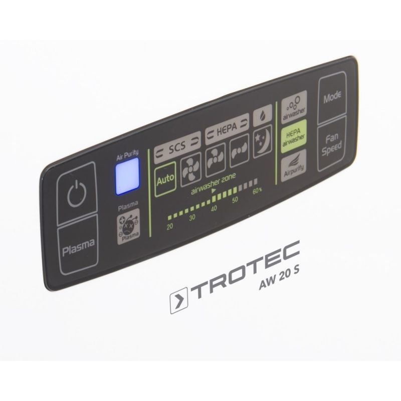 Spalator de aer, purificator si umidificator TROTEC AW20S, PlasmaCluster, HEPA, Ionizare. Display, 9 programe, pentru 55mp - 3