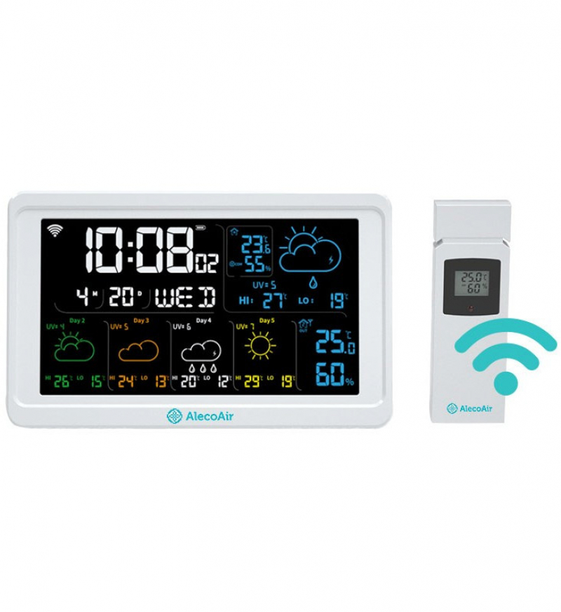 Statie meteo AlecoAir M40 Clima, WiFi, Asistenti vocali, Meteo, Alarma, Masurare temperatura, umiditate, factor UV Aparate de Masura si Control Alecoair
