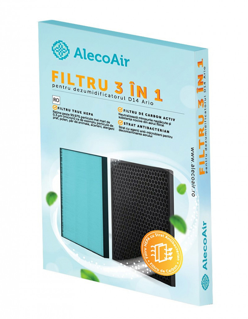 Filtru 3 in 1 TRUE HEPA si Carbon Activ cu Strat Antibacterian pentru dezumidificatoarele D14 si D16 ARIO - 2