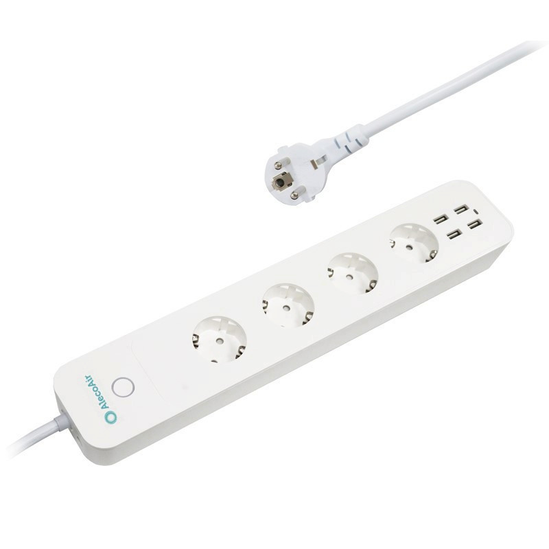 Resigilat Prelungitor Smart WiFi AlecoAir G08-SP8S 4 Porturi USB 4 Prize AC Control energetic Timer Programare saptamanala