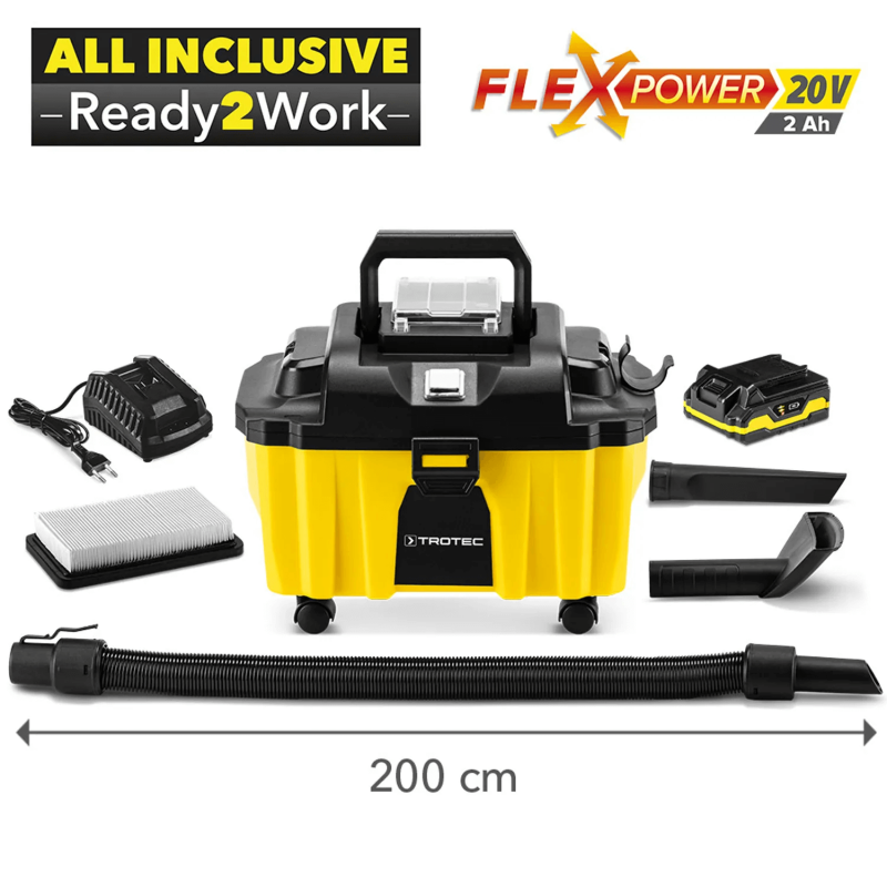 Aspirator fara fir TROTEC VC 15-20V, Filtru HEPA, Putere 130W, Aspirare lichide/murdarie uscata - 3