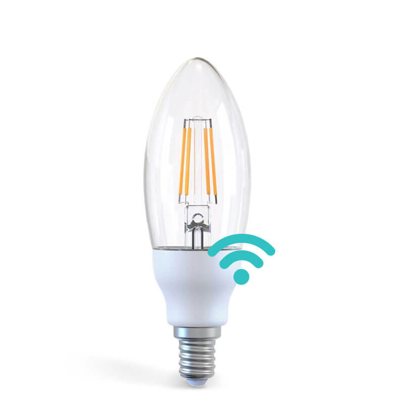 Bec LED inteligent cu WiFi AlecoAir BE14 Clear Temperatura lumina reglabila Control prin asistenti vocali